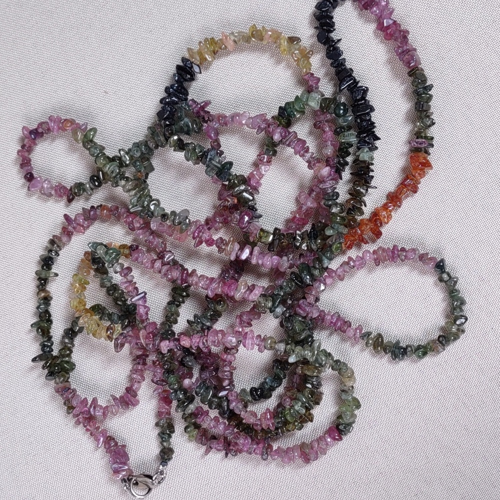 Artisan Crafted Multi Color Gemstone Nugget Neckl… - image 5